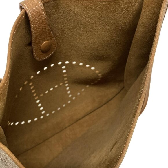 Authentic Hermes Evelyne GM gold brown epsom leather crossbody - Picture 12 of 16